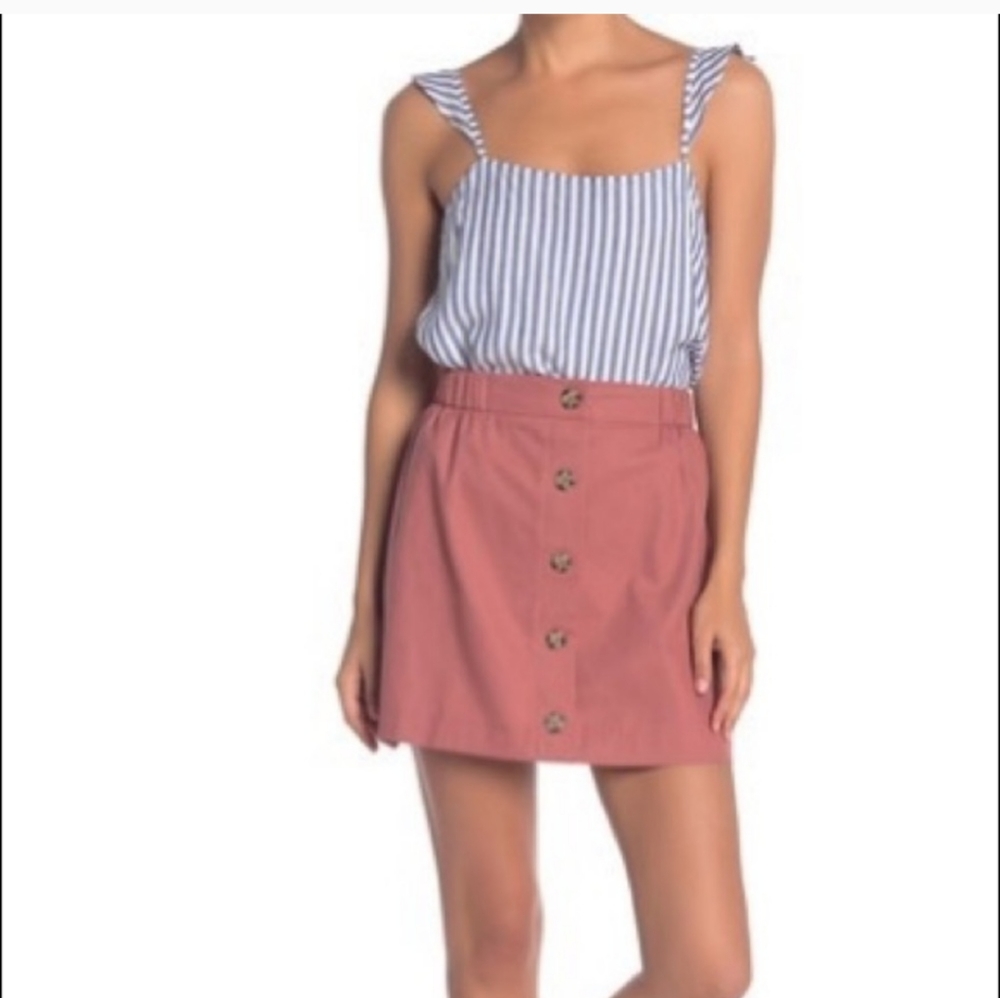 NWT Good Luck Gem Button Mauve Pink Skirt